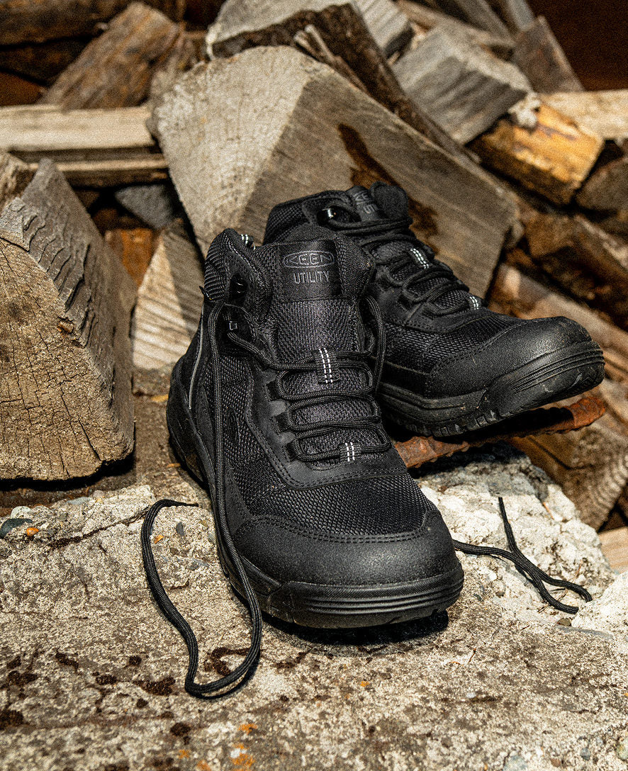 Men's Skokie Waterproof Work Boot (Soft Toe) | Black/Black - Image 9